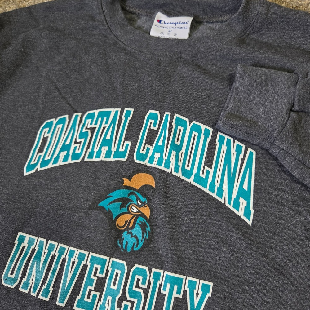 Champion Coastal Carolina University Sweatshirt‎ Mens XL Gray Chanticleers Crew